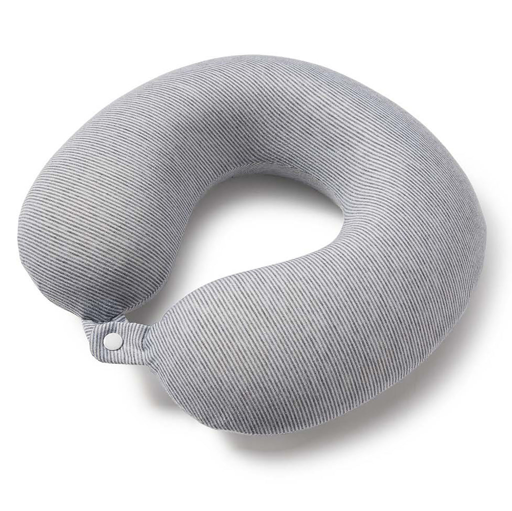 Jersey Stripe - Memory Foam Neck Pillow - Gray Stripe - Image 3