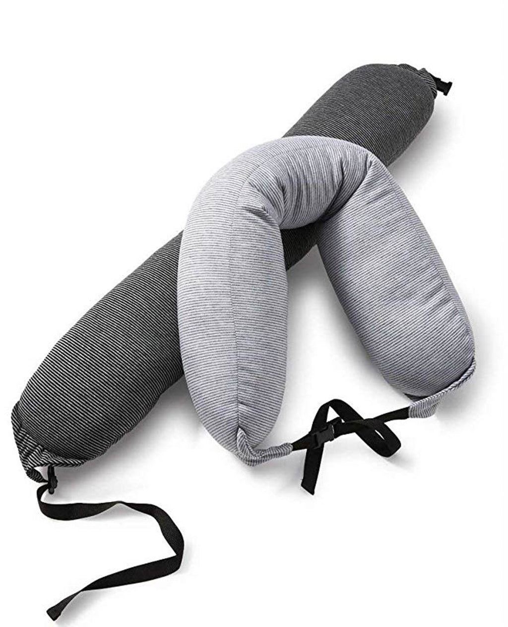 Jersey Stripe - Memory Foam Neck Pillow - Gray Stripe - Image 4