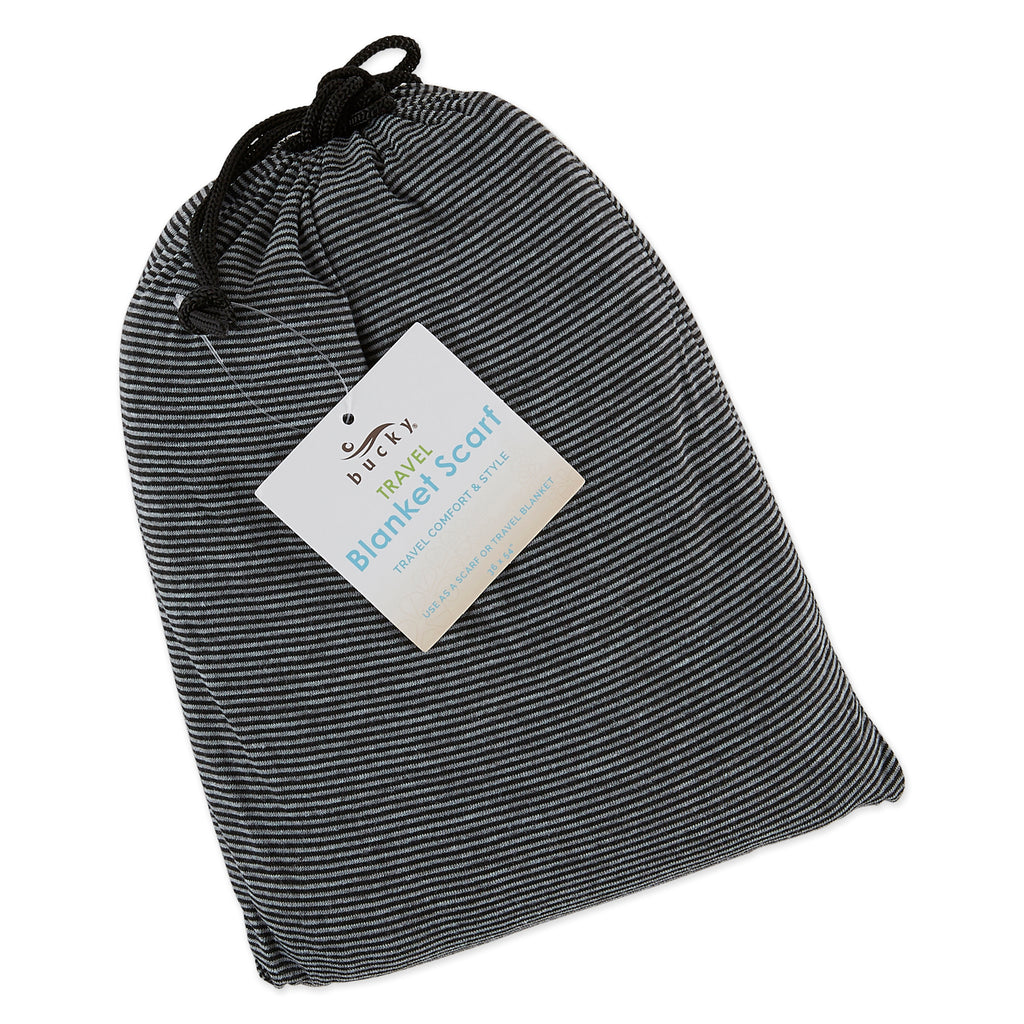 Black Stripe Blanket Scarf - Image 3