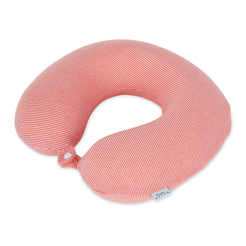 Jersey Stripe - Memory Foam Neck Pillow - Pink Stripe - Image 3